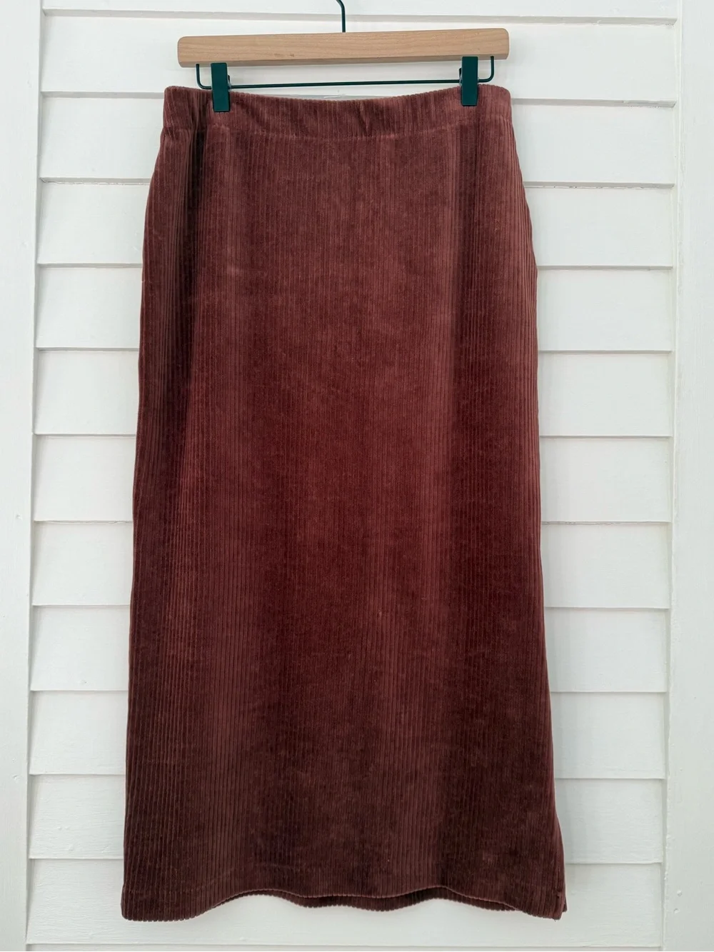 Free People | Dusty Rose Corduroy Midi Skirt Stretch Boho Size Large